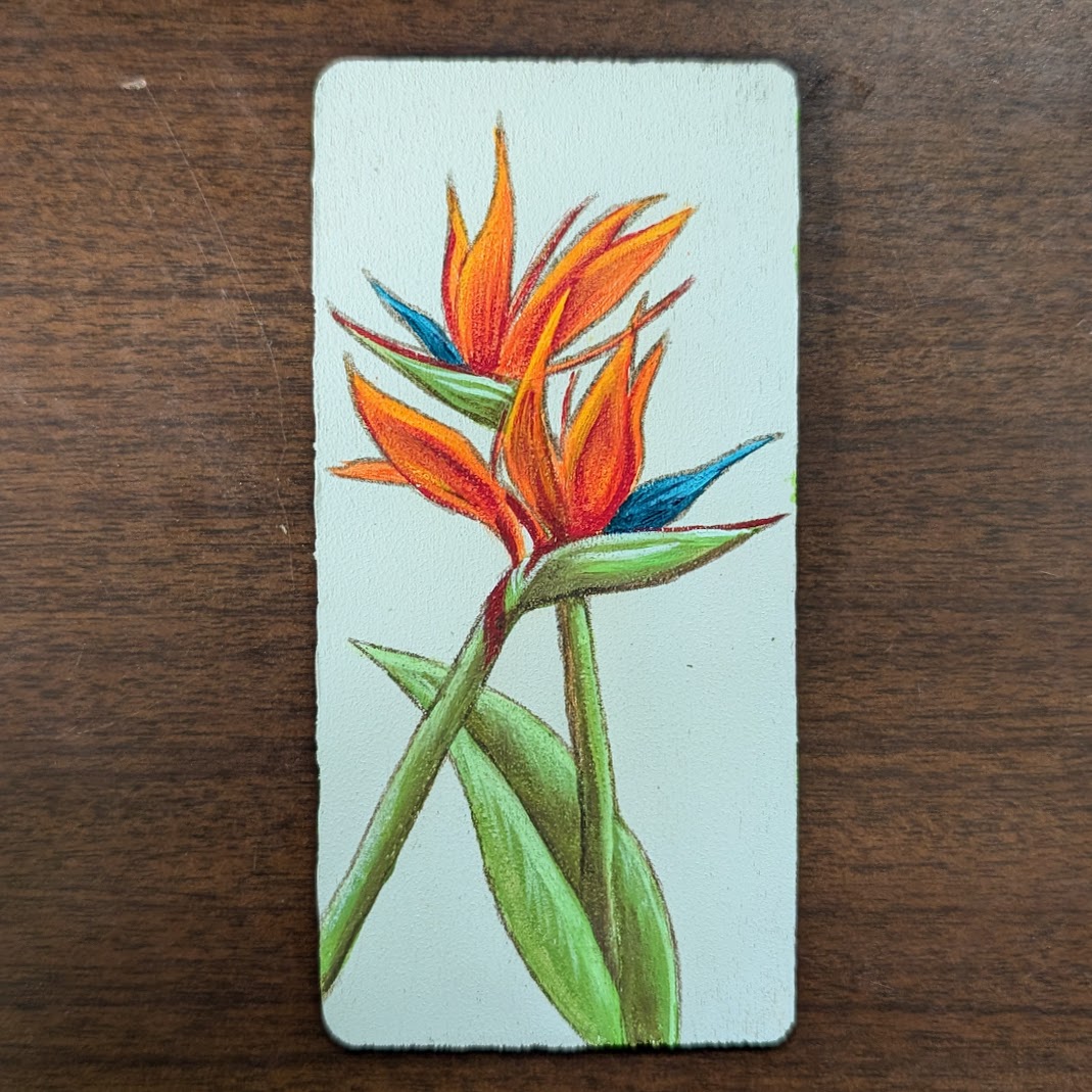Bird-of-Paradise Flower Mini Painting