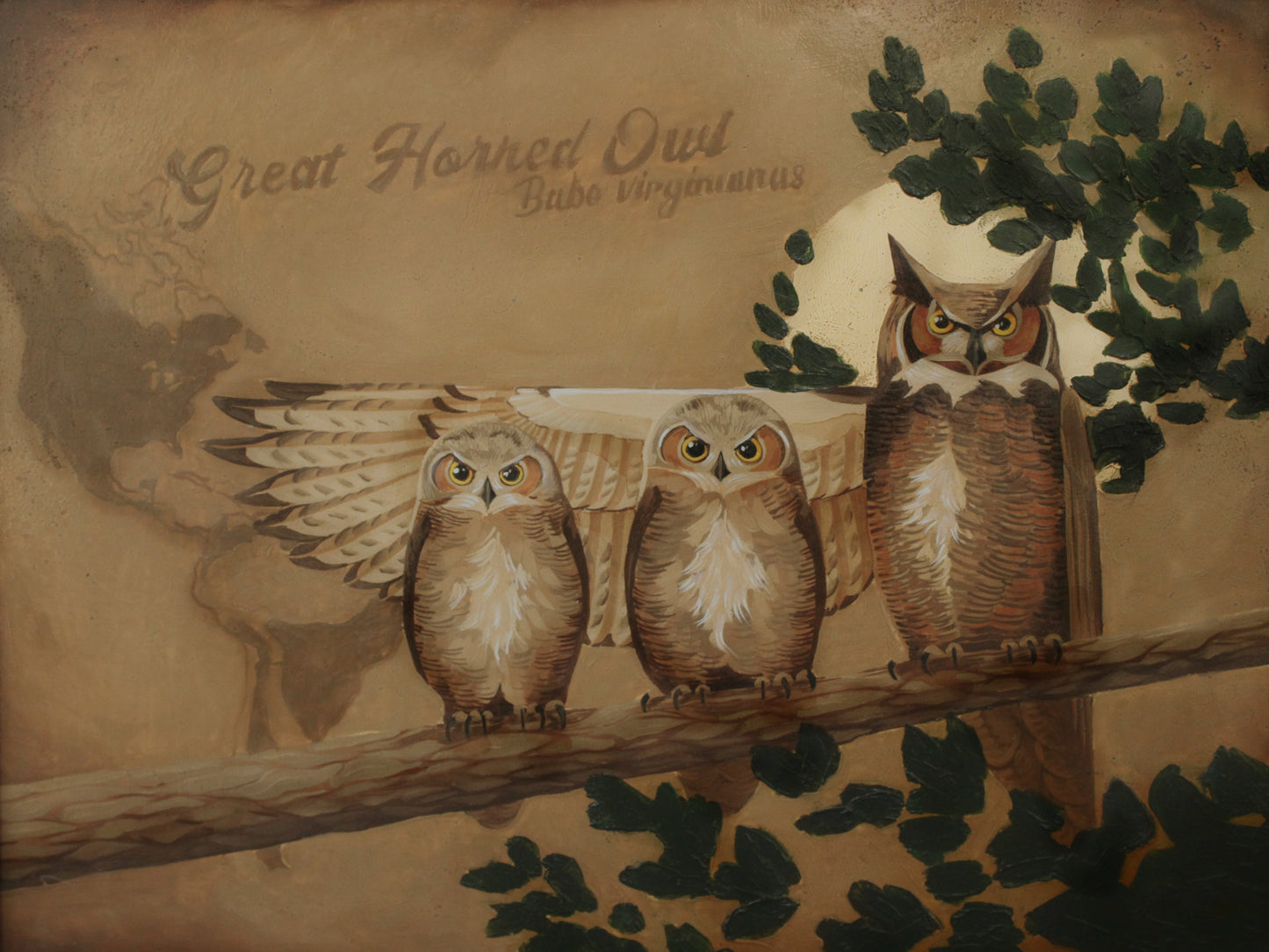 Great Horned Owl Original Oil Painting