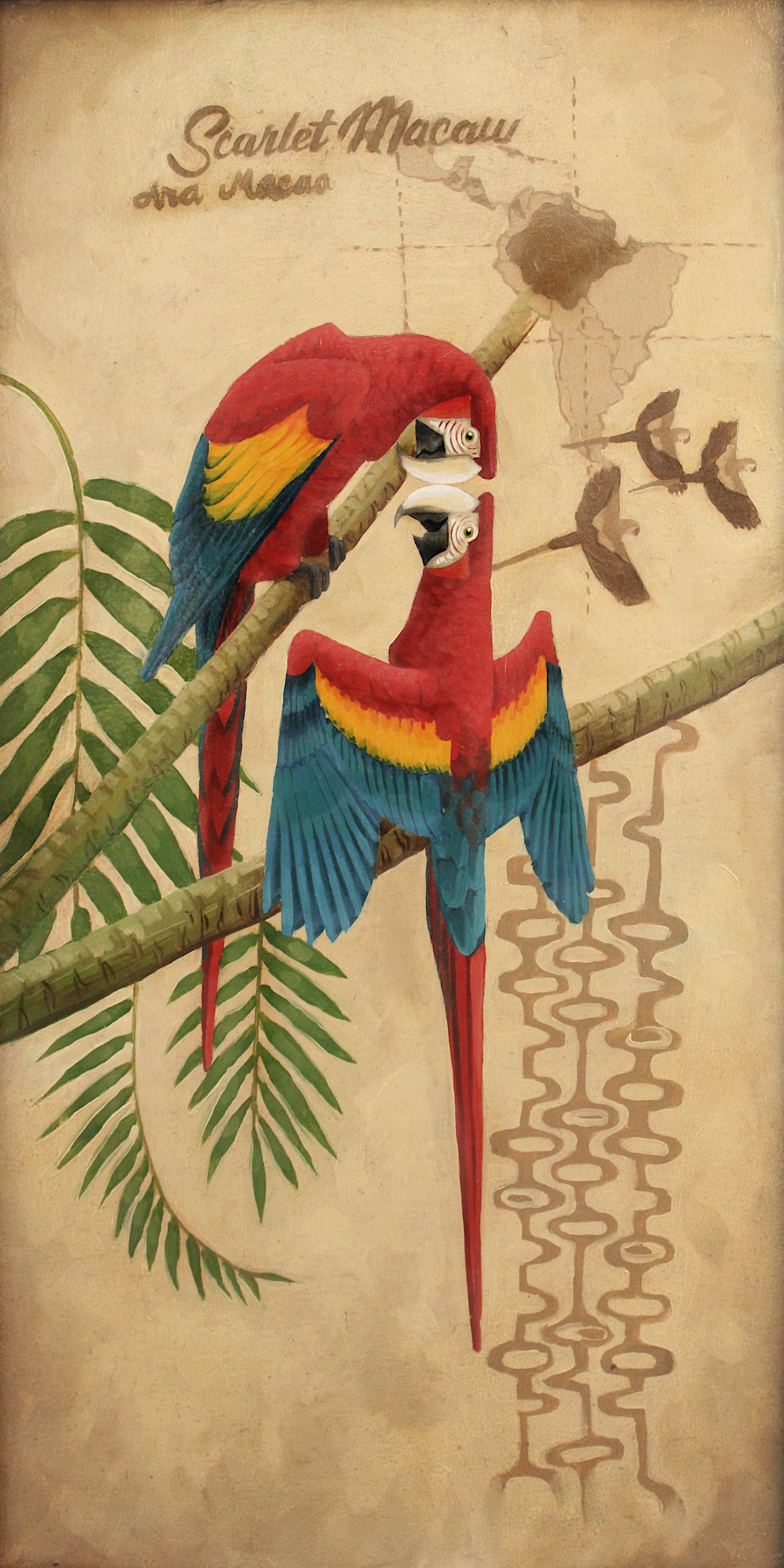 Scarlet Macaw Original Oil Painting