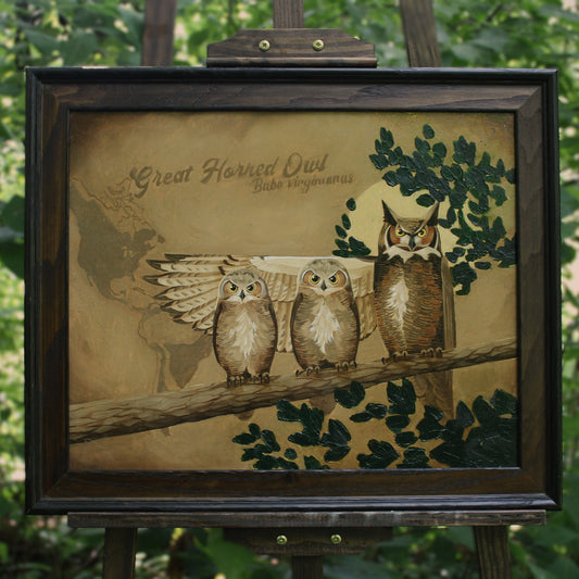 Great Horned Owl Original Oil Painting