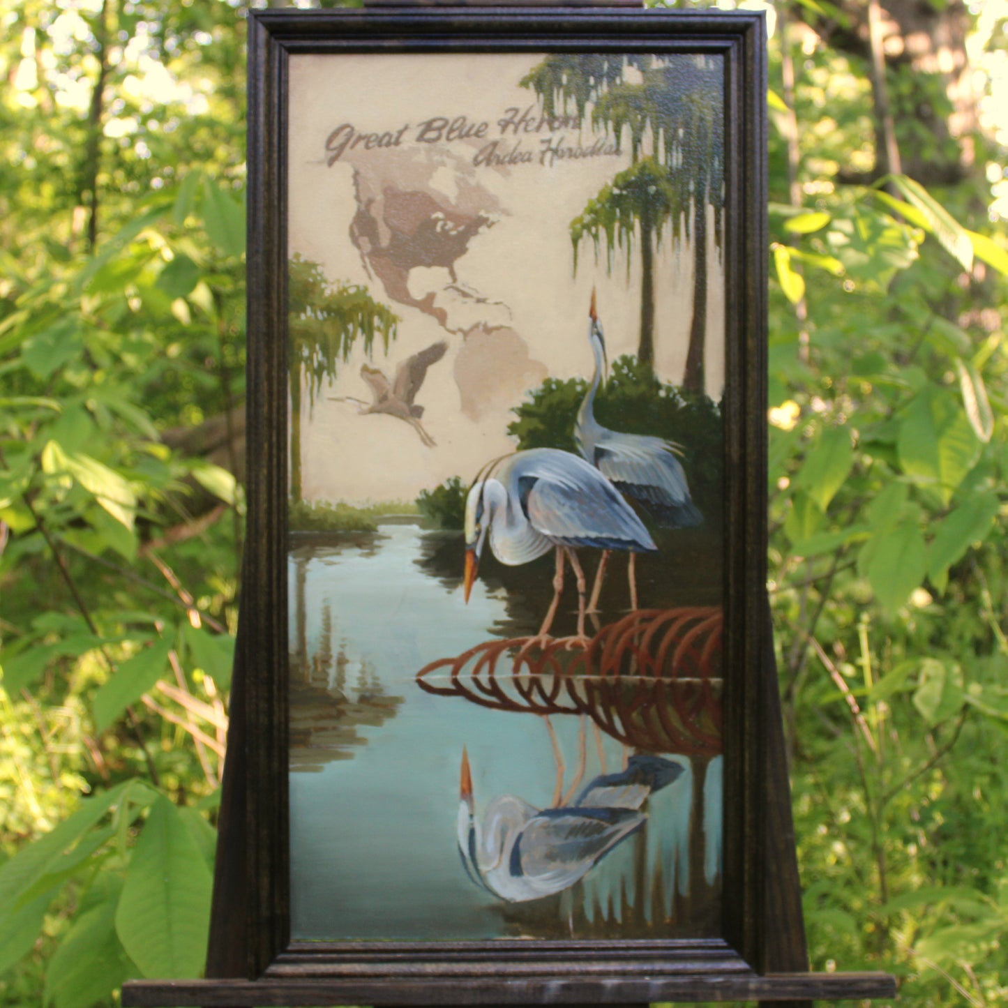 Great Blue Herons Original Oil Painting