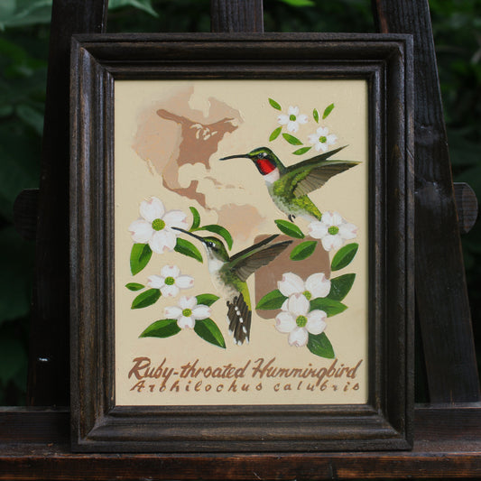 Ruby-throated Hummingbird Original Oil Painting